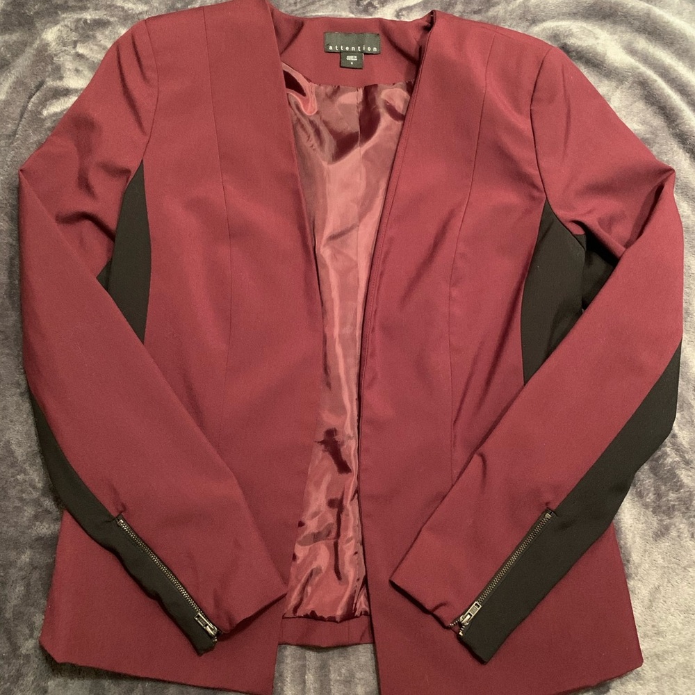 Burgundy & black blazer